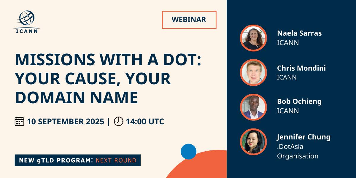 ICANN webinar: Missions with a Dot
